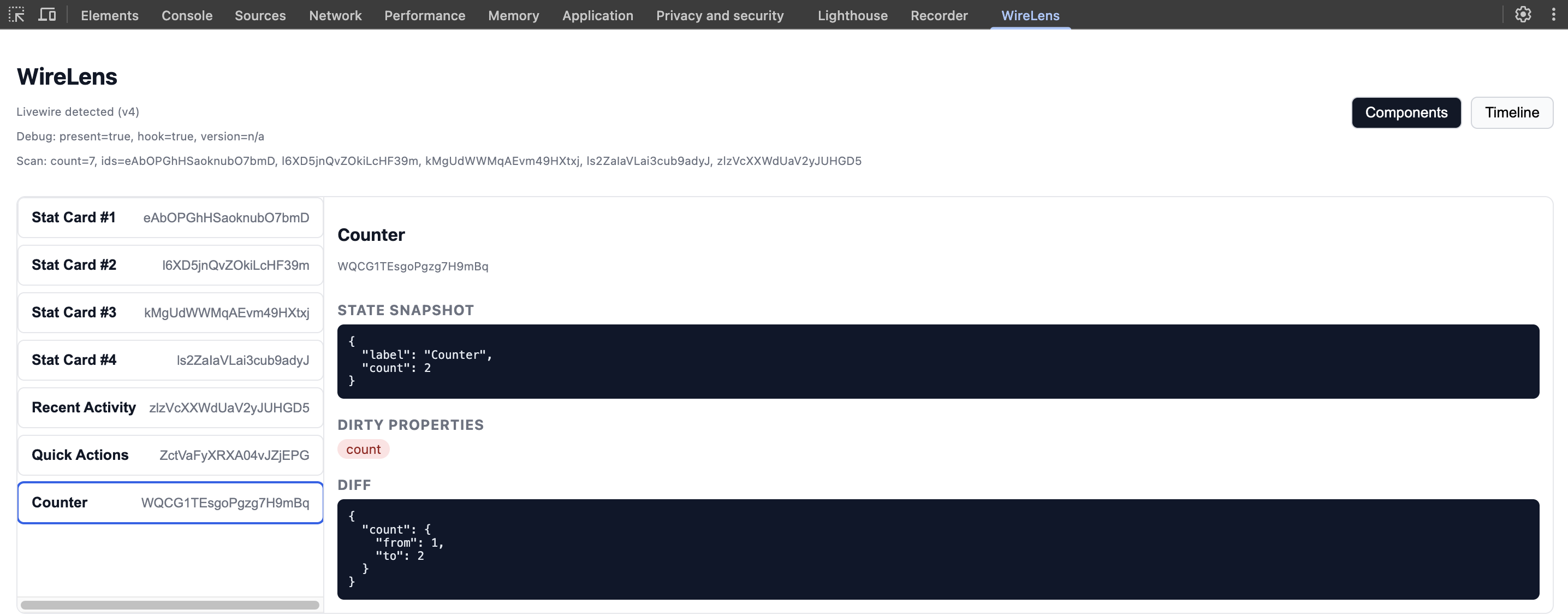 Browser developer tools console